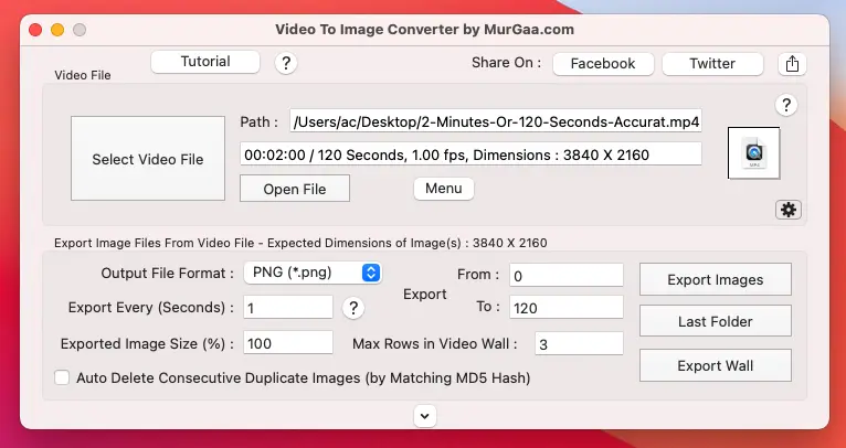 Main Screen of Video to Image Converter for Mac to extract Picture Frames from Video on Mac